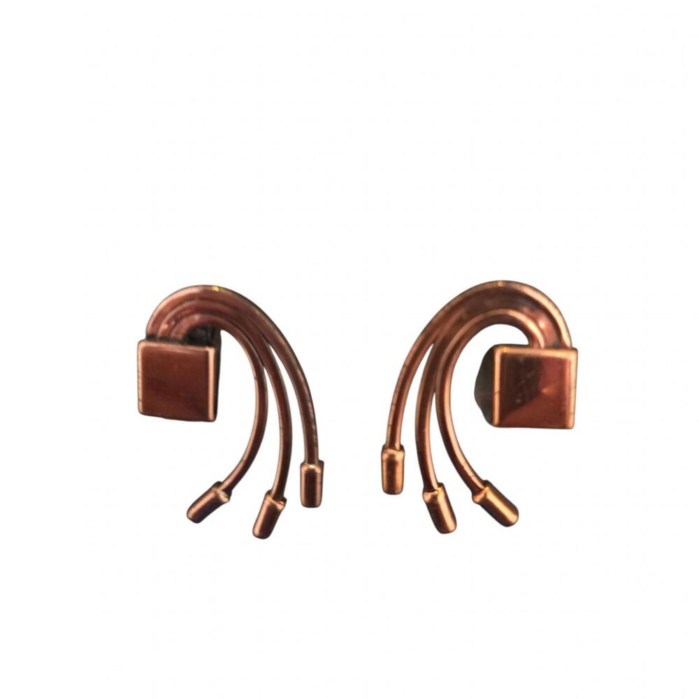 Vintage Renoir 1950's Copper Clip On Climber Signed Earrings